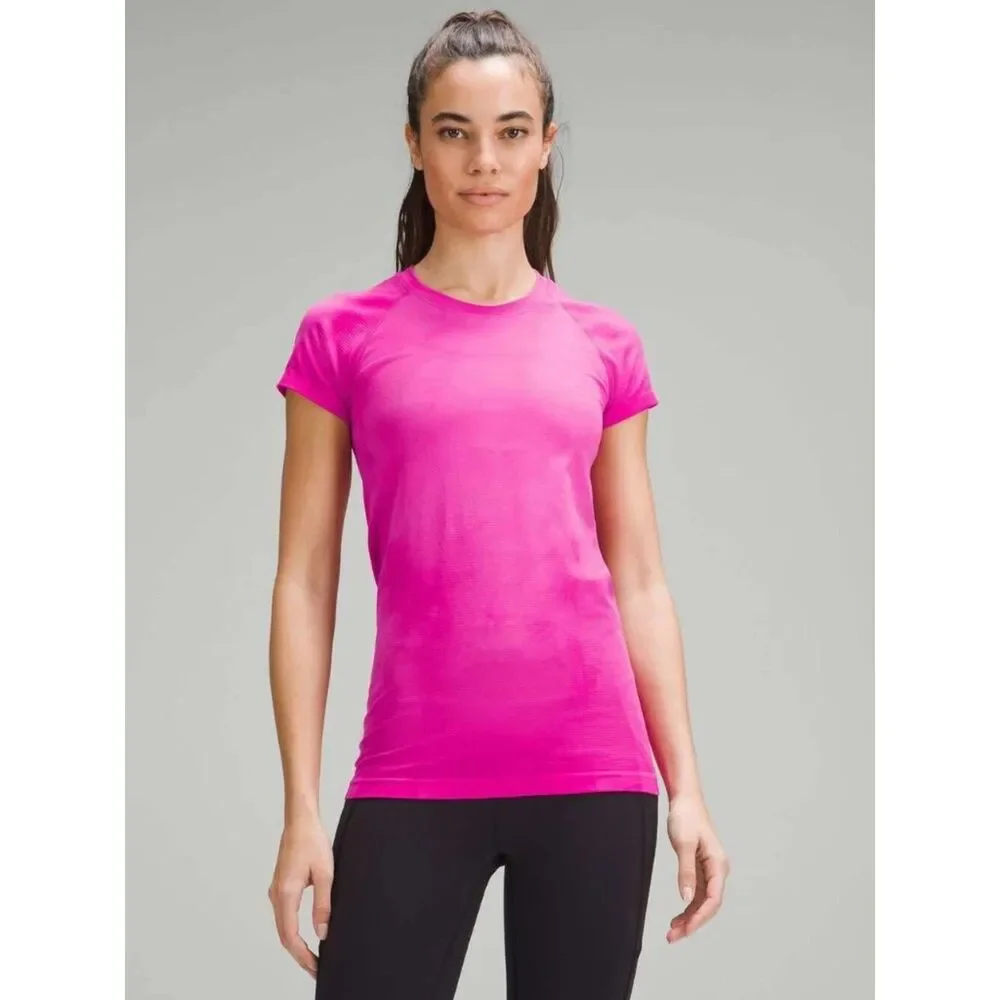 LULULEMON Women's EEUC Swiftly Tech short-sleeve Sonic Pink Marble Tie Dye top 4
